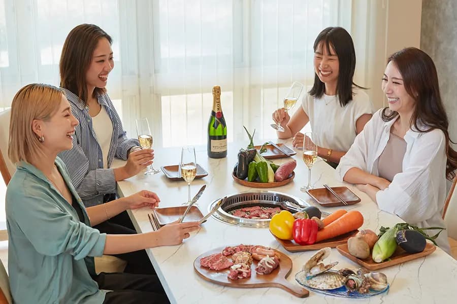 1Fの無煙ロースターを使い、ジブン達でオリジナルサウナ飯