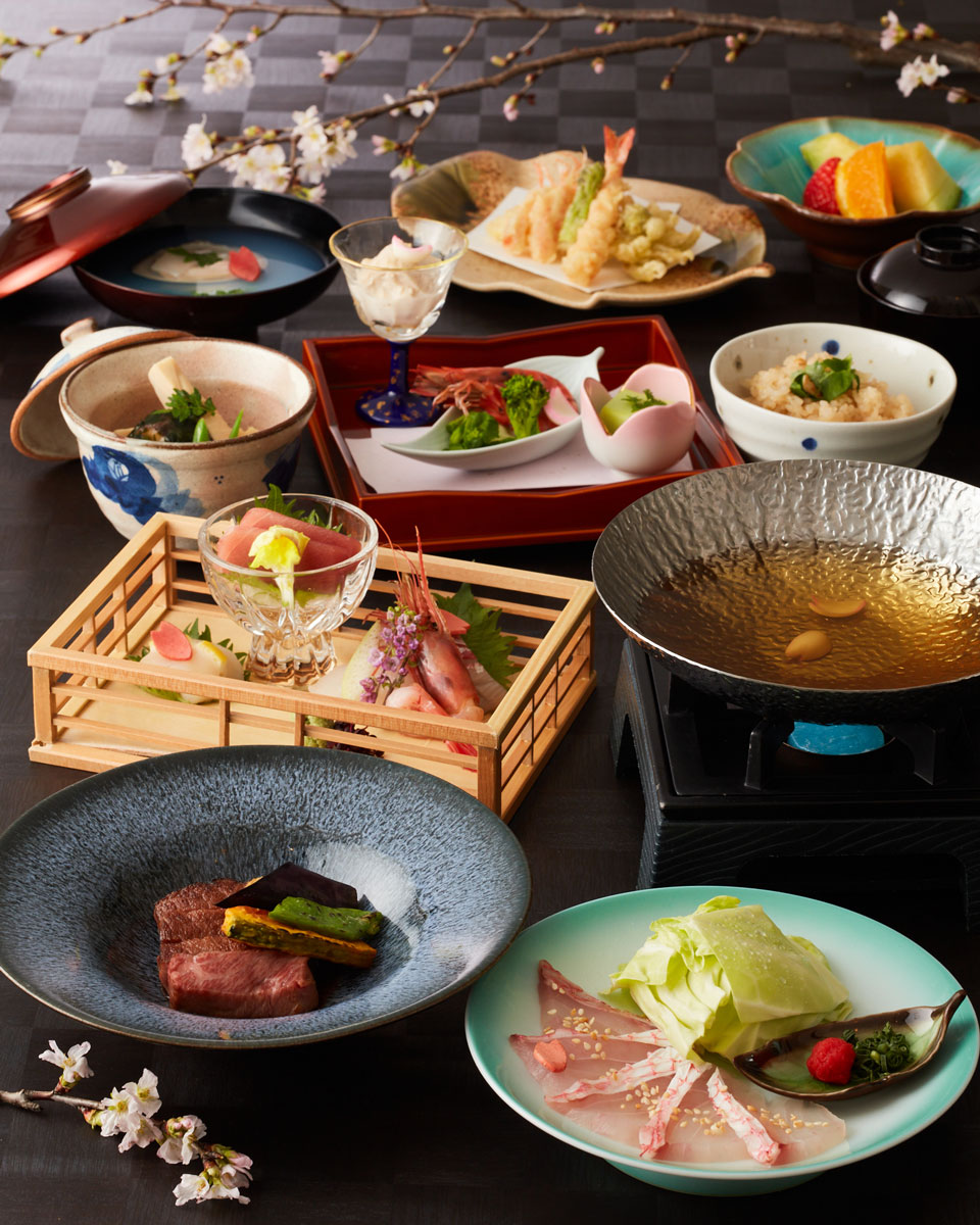 【季節会席・舞】<br>春の味覚　～天然真鯛と米沢牛の会席～<br>13,640円（税込15,000円）｜会席｜レンブラントホテル東京町田【公式】