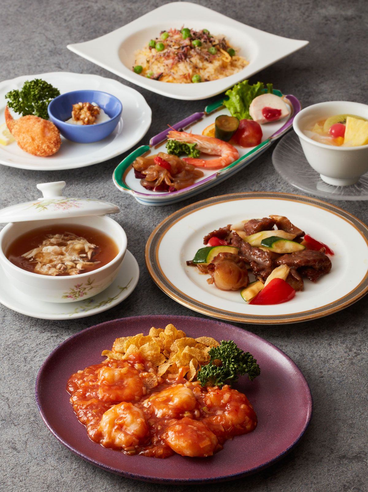 【本格コース・彩】<br>~海老や帆立・牛肉をはじめとしたスタンダートコース~ <br>5,455円(税込6,000円)|コース|レンブラントホテル東京町田【公式】